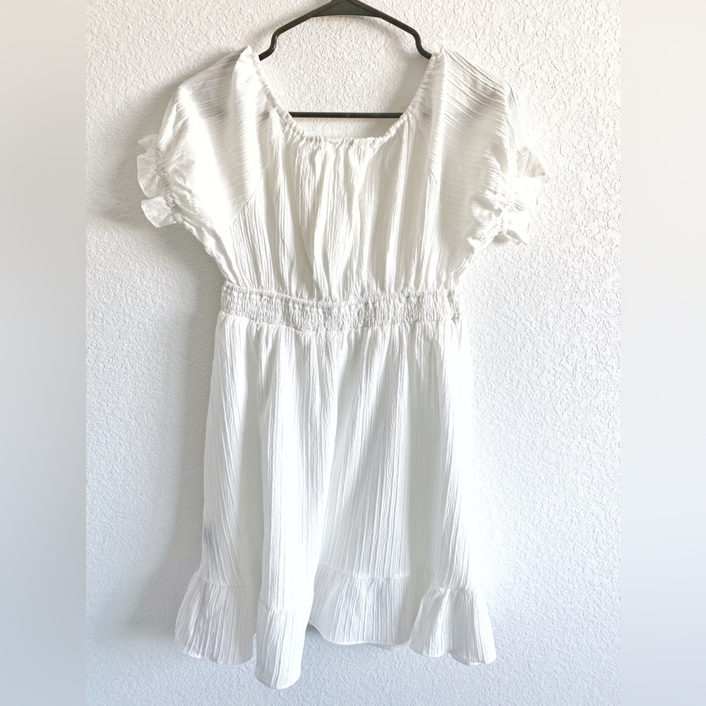 Solid Texture Cut Out Mini Dress, M46 - Picture 3 of 6